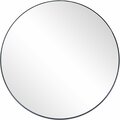 Lovelyhome Round Metal Frame Mirror, Black LO2843769